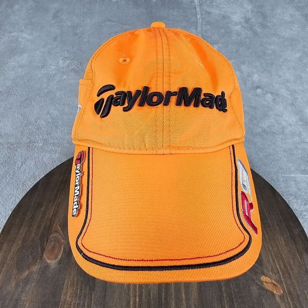 TaylorMade Golf Baseball Cap OSFA Orange TMAX Gear Hat Tee Pocket Strapback R9‎